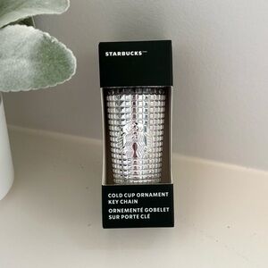 Starbucks | silver prism tumbler cold cup ornament key chain